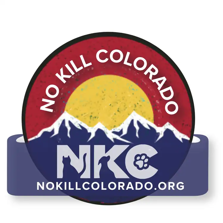 No Kill Colorado logo featuring mountains, sun, and organization name.