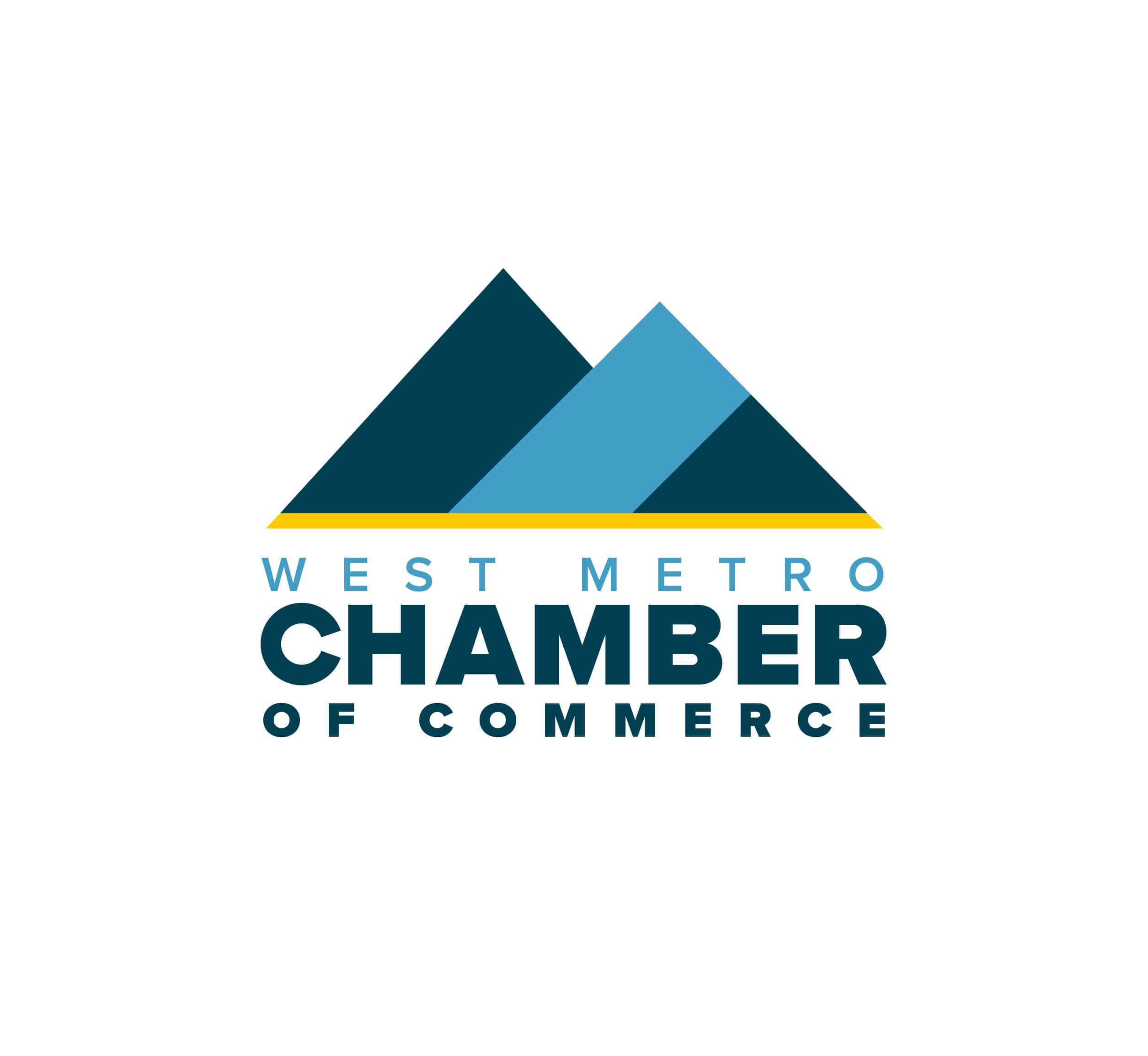 West Metro Chamber of Commerce logo with mountain graphic.