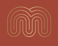 Modern maze logo design on a brown background representing innovative branding.