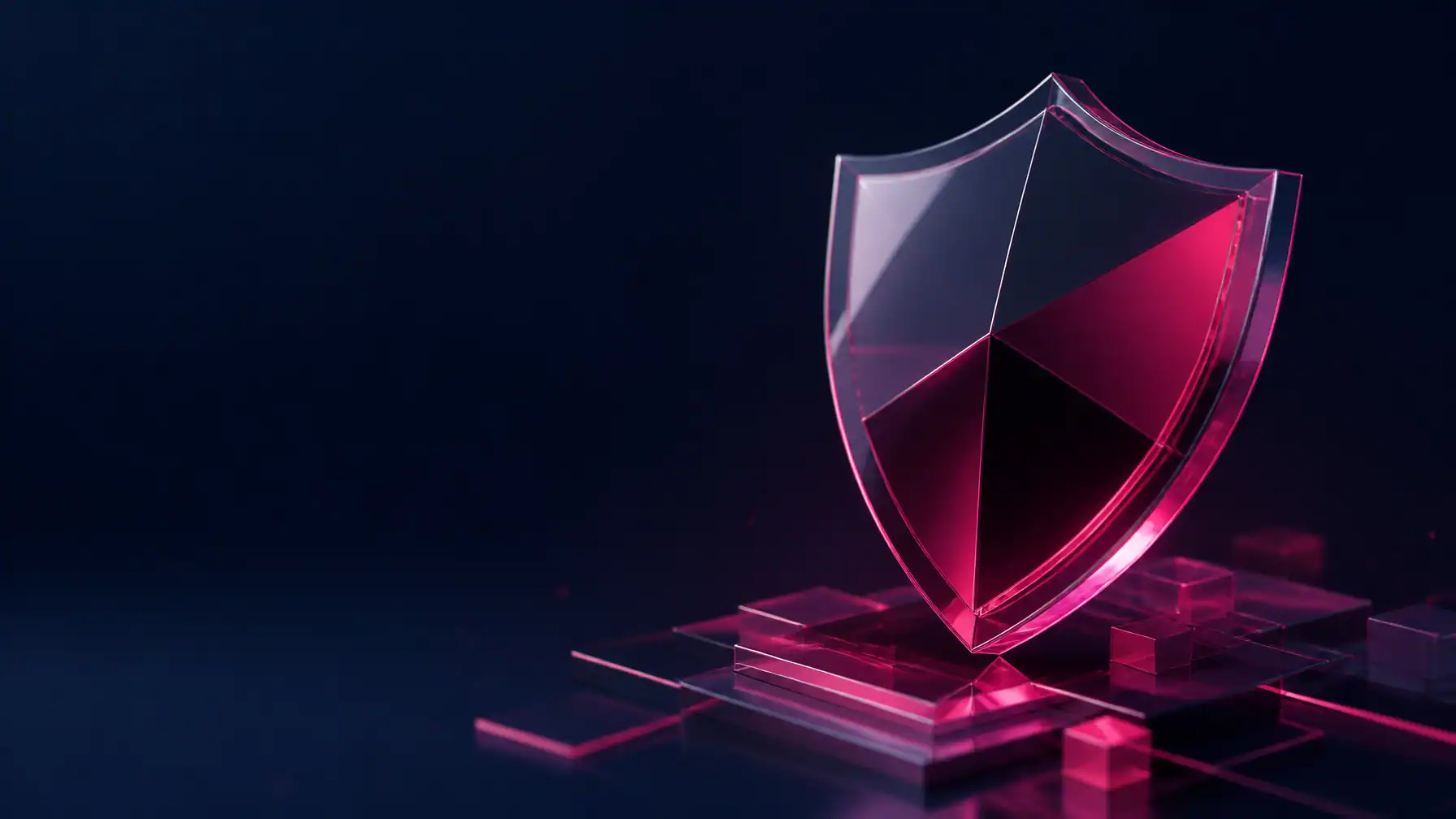 Digital shield representing web security and SEO services for businesses.